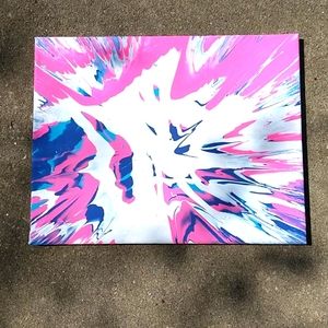 Spin art painting, wall decor.